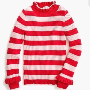Crewcuts Girls' Ribbee Turtleneck Sweater Stripes Red Pink Long Sleeve